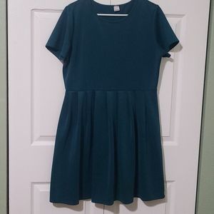 Satin Fit and Flare Dress